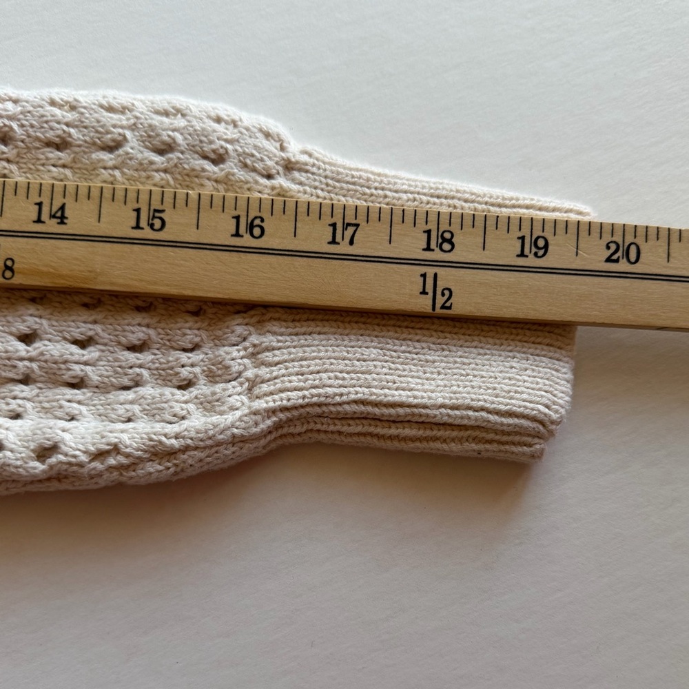 Cottagecore Cream Open Knit Crochet Sweater Cardigan Size XS Boho Coastal - Picture 5 of 7